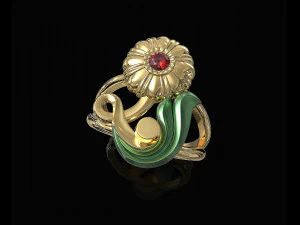 带茎环的漂亮玫瑰 3D 打印模型