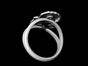 pretty rose with stalk-ring 3D प्रिंट मॉडल