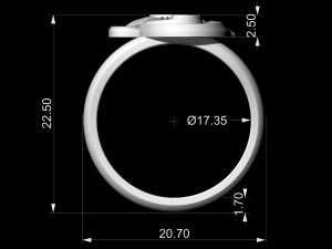 pretty rose with stalk-ring 3D प्रिंट मॉडल