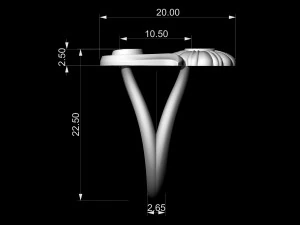 pretty rose with stalk-ring 3D Print Model