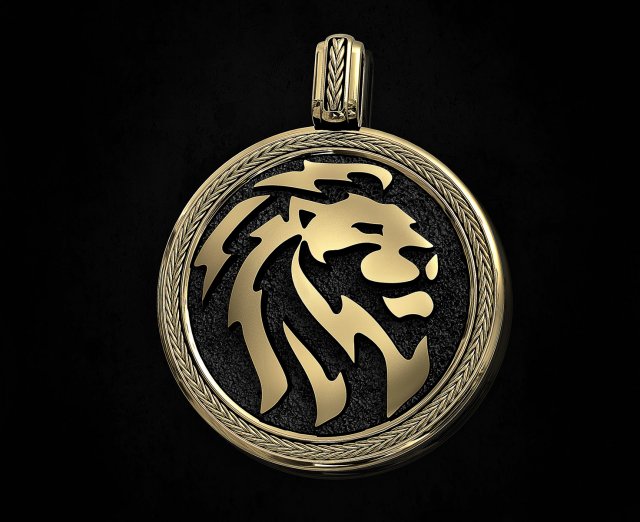 lion-logo pendant 3D Print Model .c4d .max .obj .3ds .fbx .stl .blend 