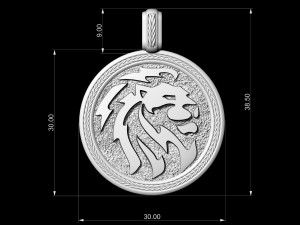 lion-logo pendant 3D Print Model