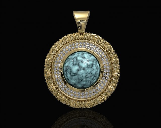 oriental cabochon pendant Model do druku 3D .c4d .max .obj .3ds .fbx .stl .blend 