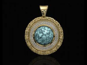 східний кулон кабошон 3D Принт Модель