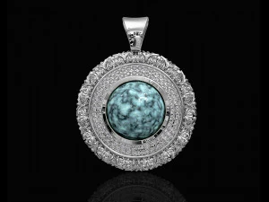 oriental cabochon pendant 3D Print Model