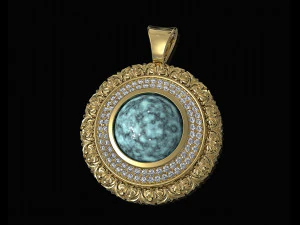 oriental cabochon pendant 3D Print Model