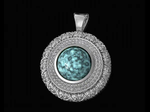 oriental cabochon pendant 3D Print Model