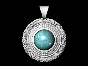 oriental cabochon pendant 3D Print Model