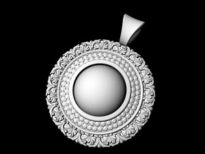 oriental cabochon pendant 3D Print Model