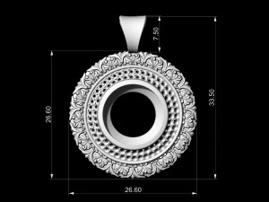 oriental cabochon pendant 3D Print Model