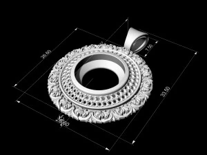 oriental cabochon pendant 3D Print Model