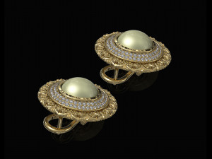 oriental cabochon earrings Modello di stampa 3D