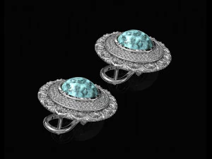oriental cabochon earrings 3D Print Model