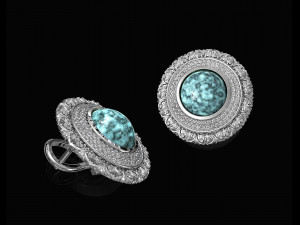 oriental cabochon earrings Modello di stampa 3D