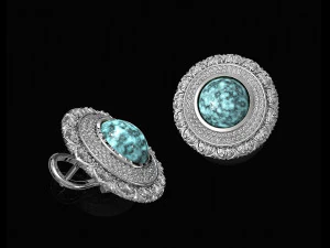 oriental cabochon earrings 3D Print Model