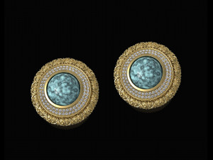 oriental cabochon earrings Modello di stampa 3D