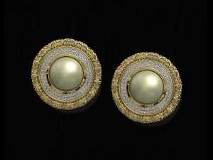 oriental cabochon earrings 3D Print Model