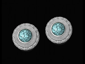 oriental cabochon earrings Modello di stampa 3D
