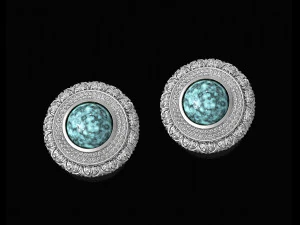oriental cabochon earrings 3D Print Model