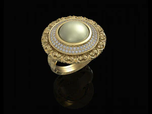 oriental cabochon ring 3D Print Model