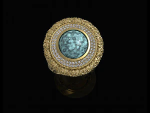 oriental cabochon ring 3D Print Model