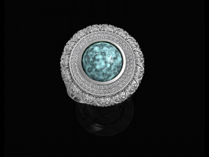oriental cabochon ring 3D 打印模型