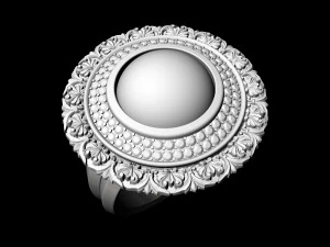 oriental cabochon ring 3D Print Model