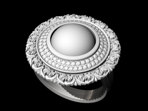 oriental cabochon ring 3D 打印模型