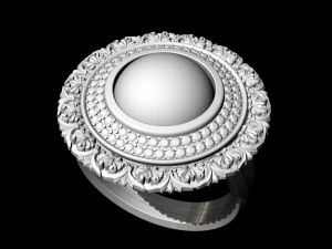 oriental cabochon ring 3D Print Model