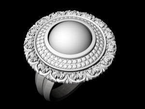 oriental cabochon ring 3D 打印模型