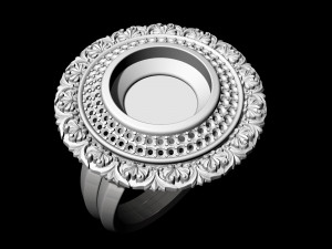 oriental cabochon ring 3D 打印模型