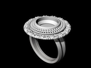oriental cabochon ring 3D 打印模型