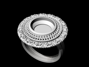 oriental cabochon ring 3D 打印模型