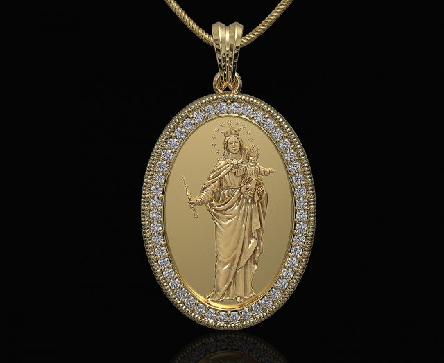mary with baby pendant 3D Druckmodell .c4d .max .obj .3ds .fbx .stl .blend