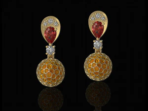 блискучі губчасті сережки-кульки 3D Принт Модель