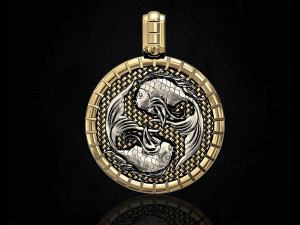 pisces zodiac - fishes - pendant 3D 프린트 모델