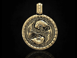 pisces zodiac - fishes - pendant 3D 프린트 모델