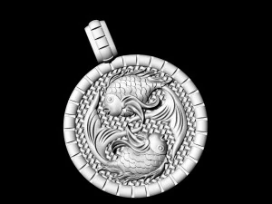 pisces zodiac - fishes - pendant 3D Print Model