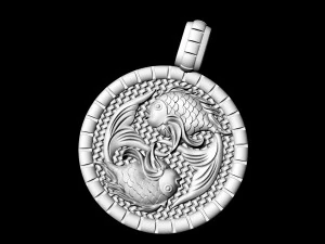 pisces zodiac - fishes - pendant 3D Print Model