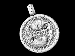 pisces zodiac - fishes - pendant 3D Print Model