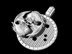 pisces zodiac - fishes - pendant 3D Print Model