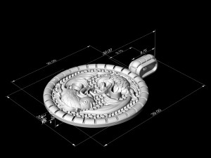 pisces zodiac - fishes - pendant 3D 프린트 모델
