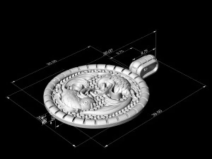 pisces zodiac - fishes - pendant 3D Print Model