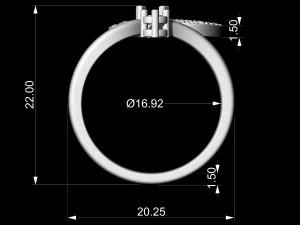 simple butterfly ring with diamond 3D Print Model