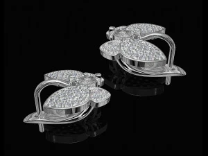 brincos simples de borboleta com diamante Modelo de Impressão 3D