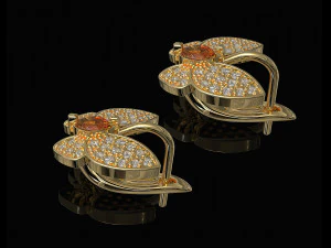 brincos simples de borboleta com diamante Modelo de Impressão 3D