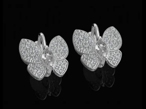 brincos simples de borboleta com diamante Modelo de Impressão 3D