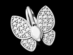 simple butterfly earrings with diamond 3D Print Model