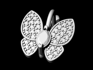 simple butterfly earrings with diamond 3D Print Model