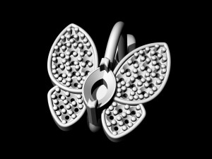 simple butterfly earrings with diamond 3D Print Model